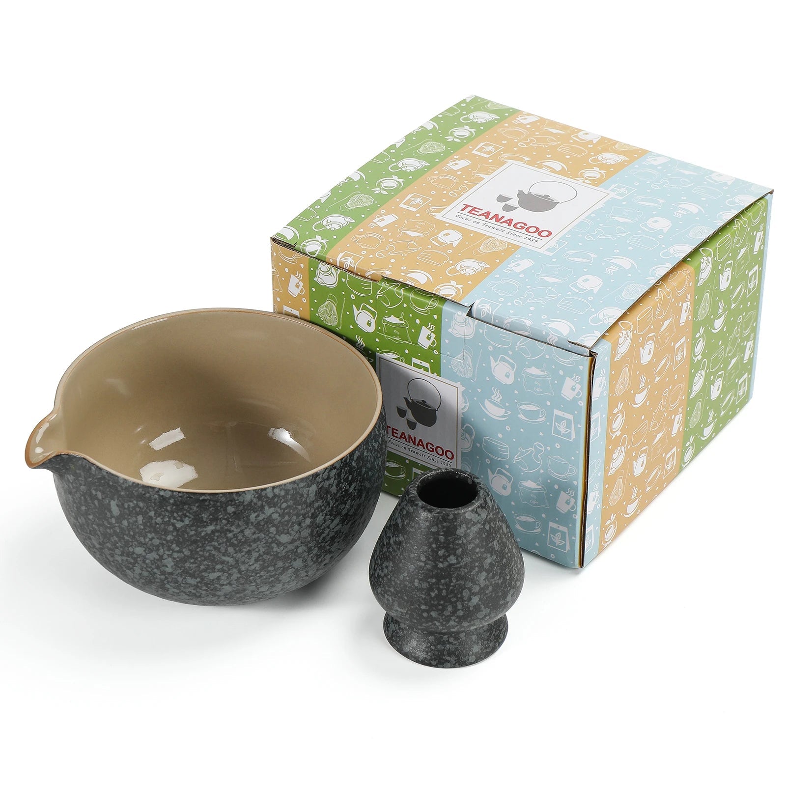 Ceramic Matcha Tea Bowl & Holder Japanese Matcha Ceremony Set|TEANAGOO