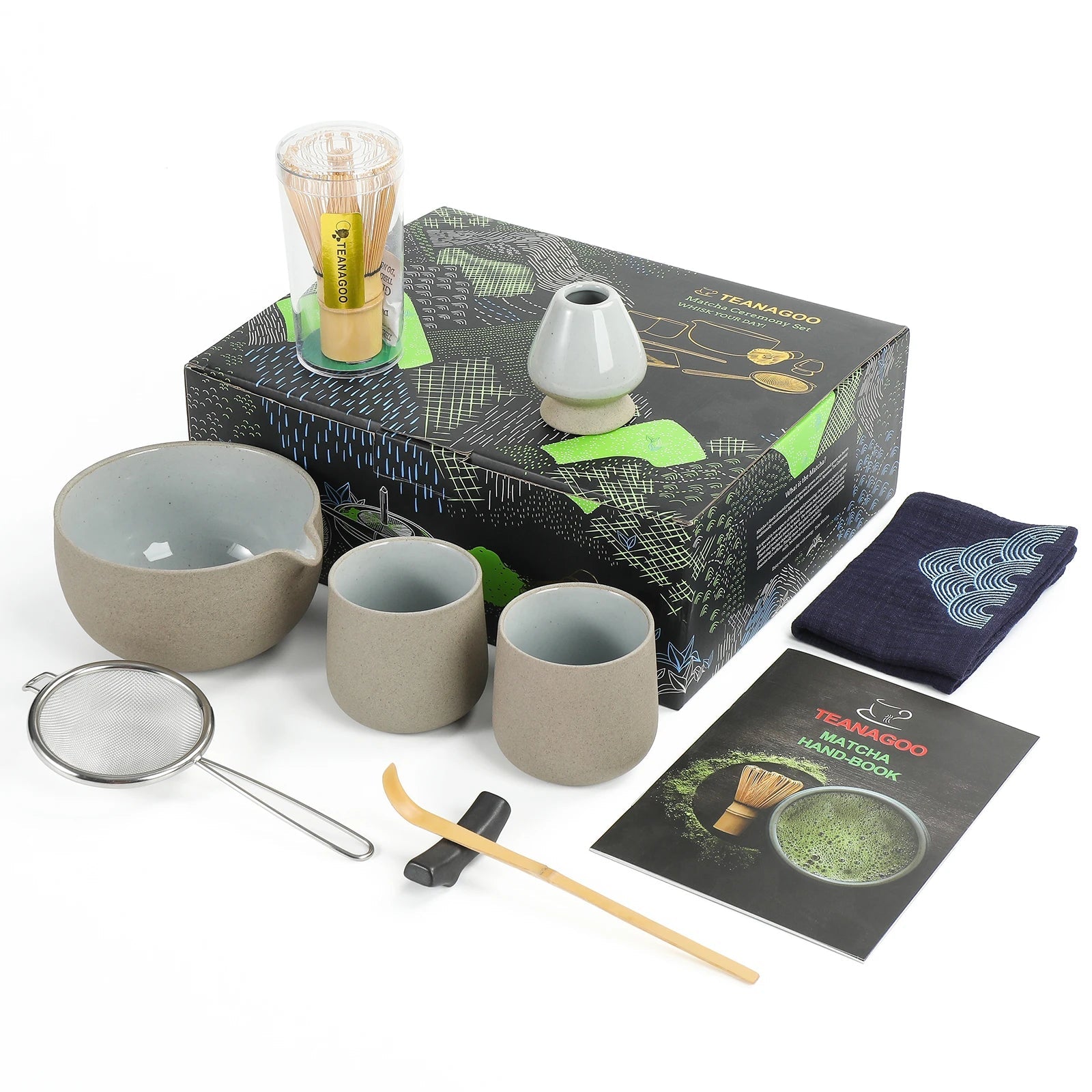 ALL COLOR OPTIONS Matcha Tea Set, Bowl With Spout, Bamboo Whisk