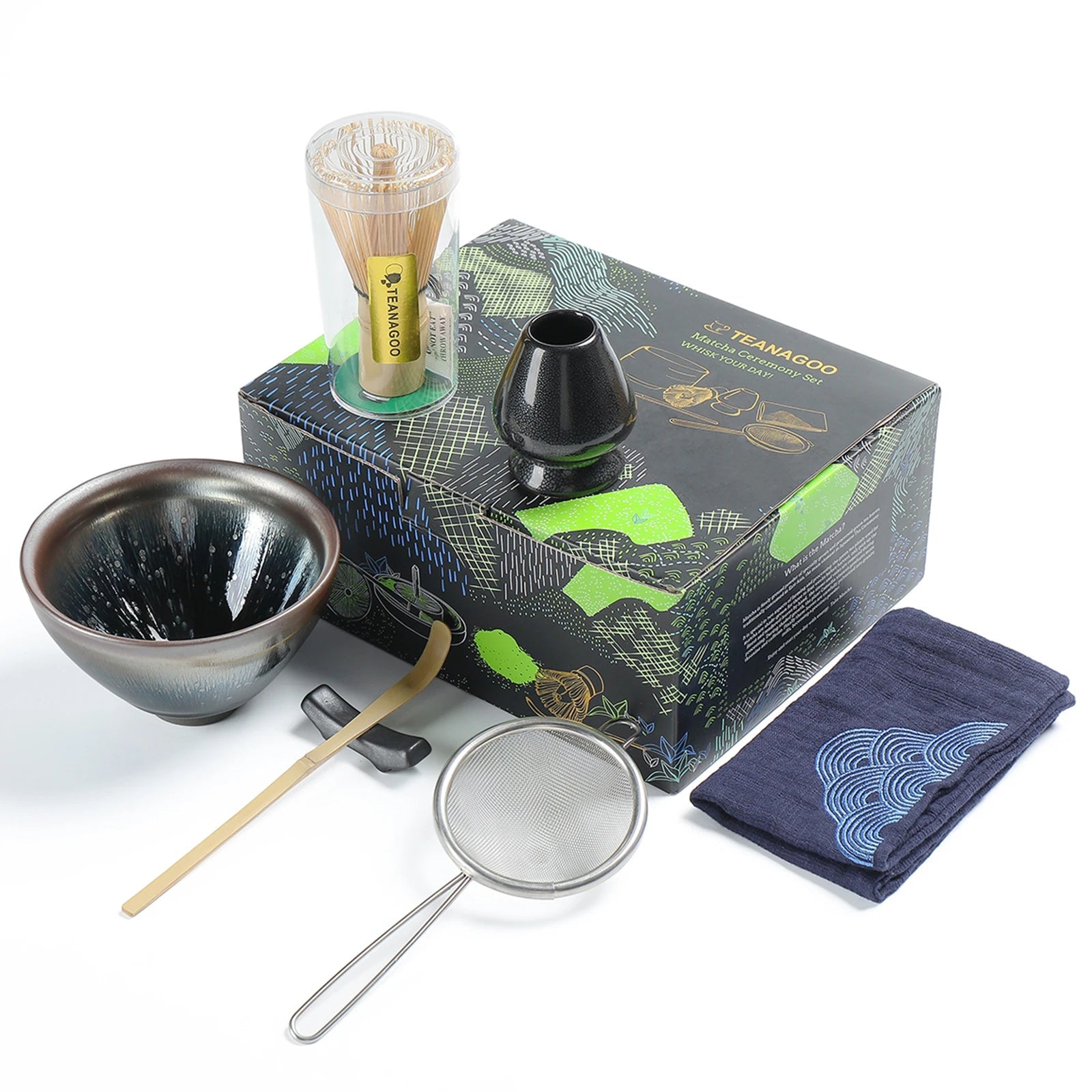 Ceremonial Matcha Gift Set  Handmade Ceramic Bowl, Matcha Whisk