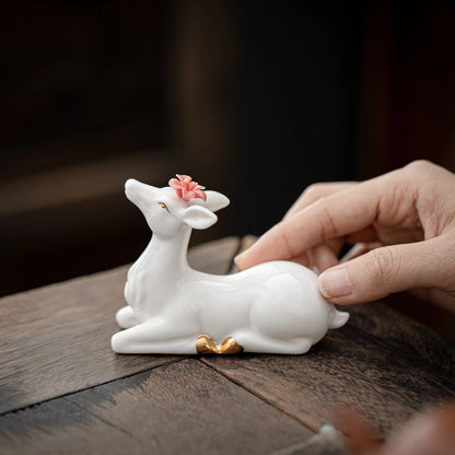 Floral Serenity Deer Teapet