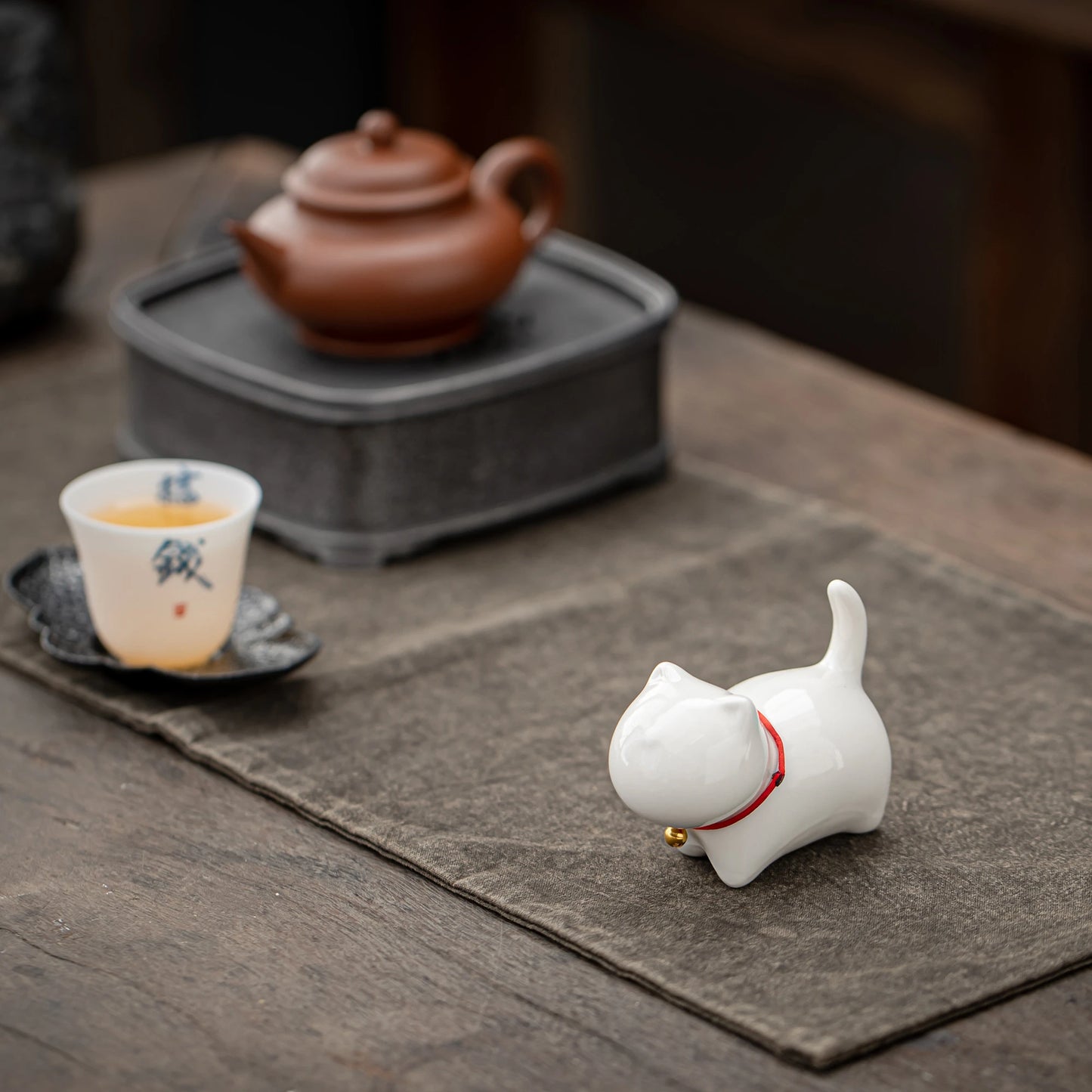 Adorable Cat White Teapet