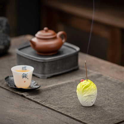 Lucky Cabbage Incense Base Small Teapet