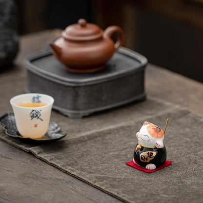 Lucky Maneki-Neko Black Teapet