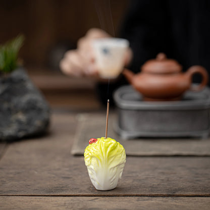 Lucky Cabbage Incense Base Small Teapet