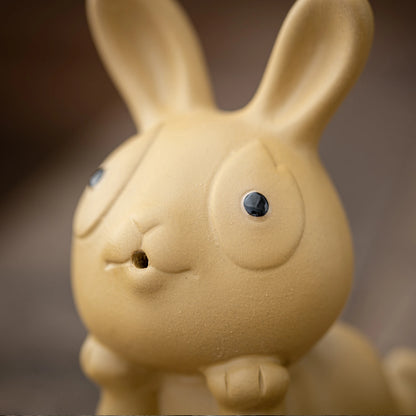 Adorable Rabbit Figurine Teapet Yellow