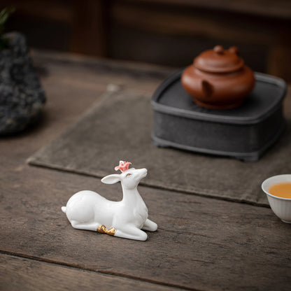 Floral Serenity Deer Teapet