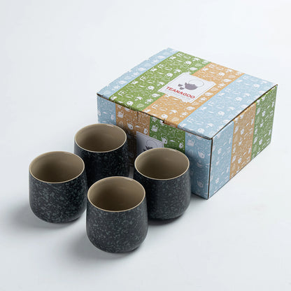 Japanese Matcha Cups 4 pcs Set Obsidian