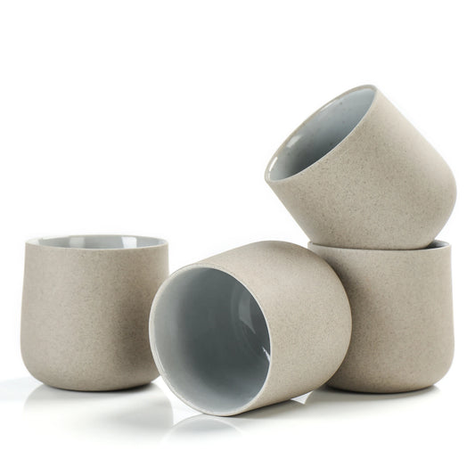 Japanese Tea Cups 4 pcs Set Dusty Grey