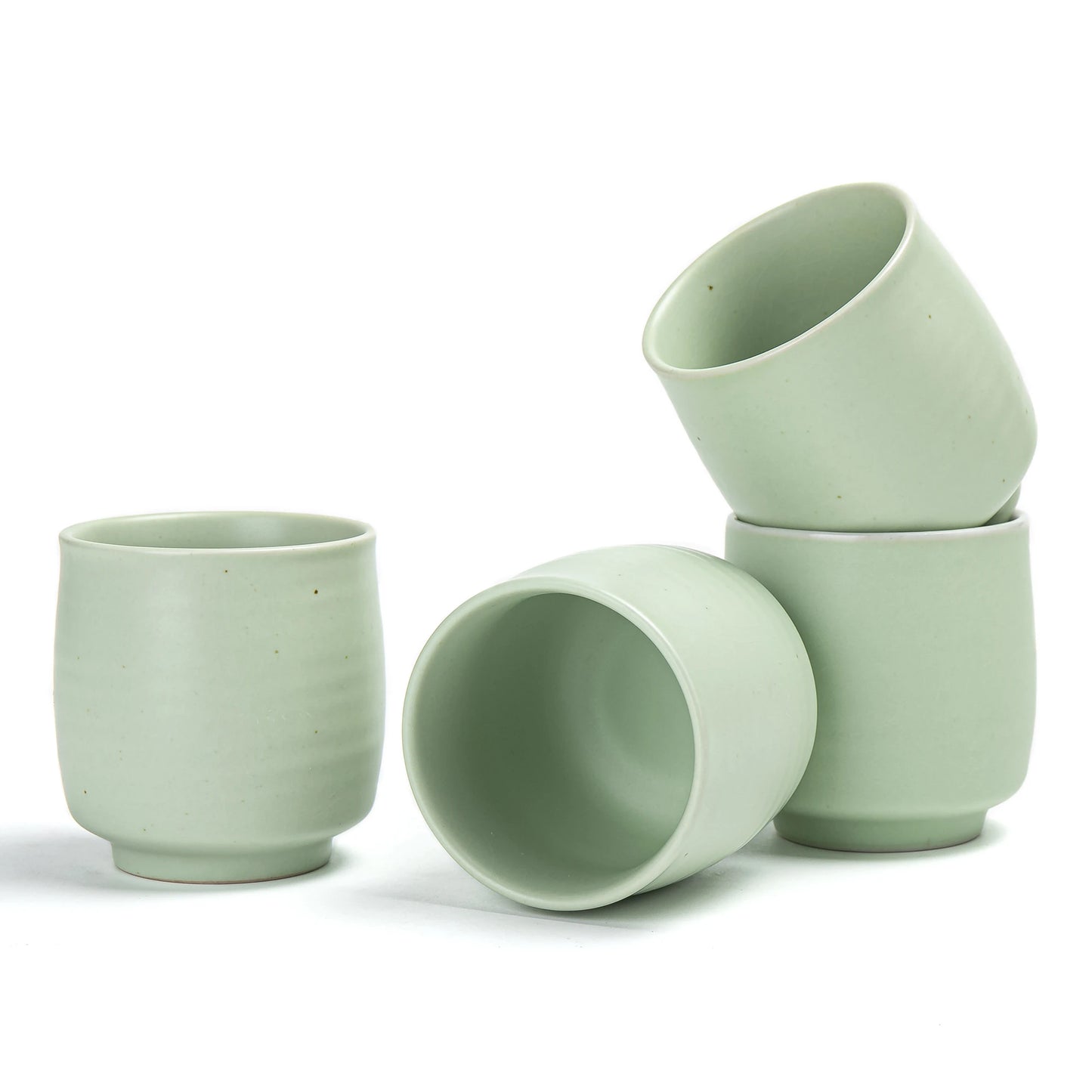 Japanese Tea Cups 4 pcs Set Ceramic Green