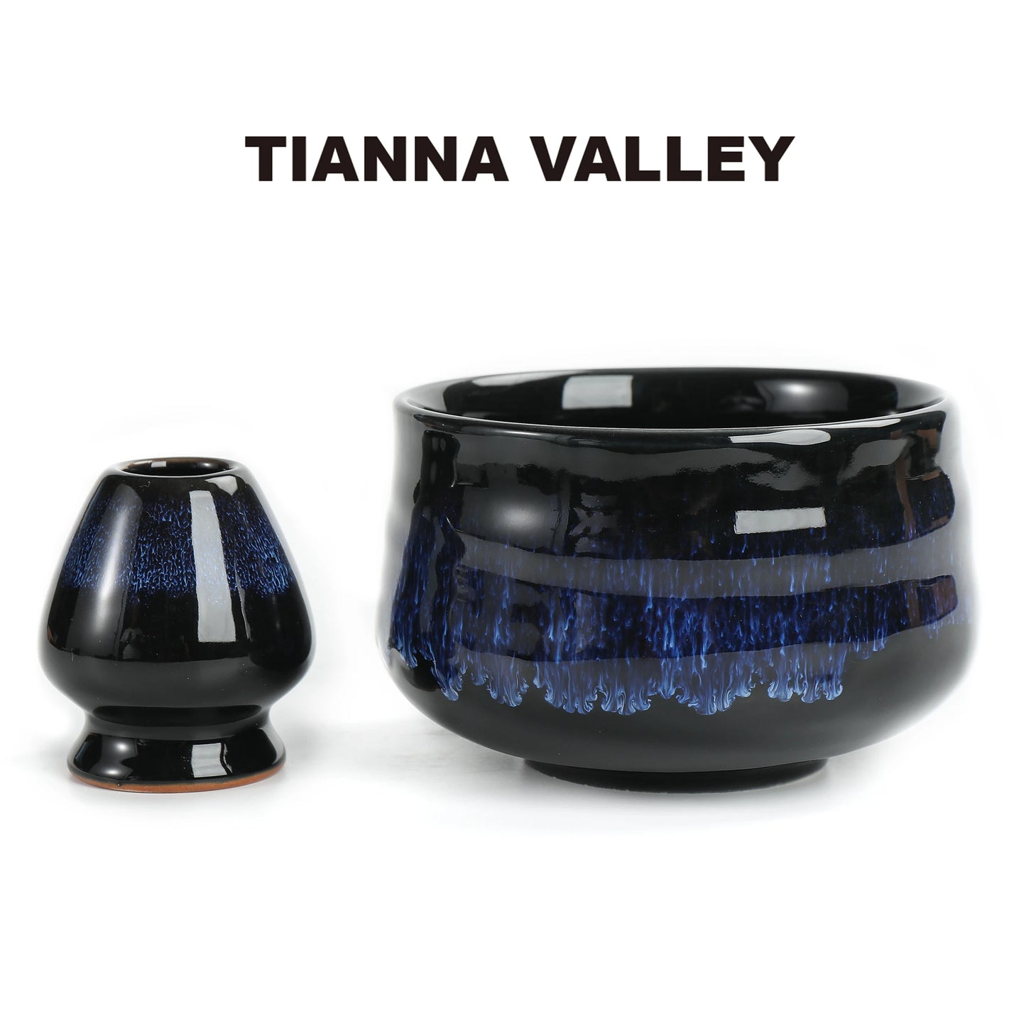 TIANNA VALLEY Matcha Bowl with Whisk Holder Deep Space Deep Ocean