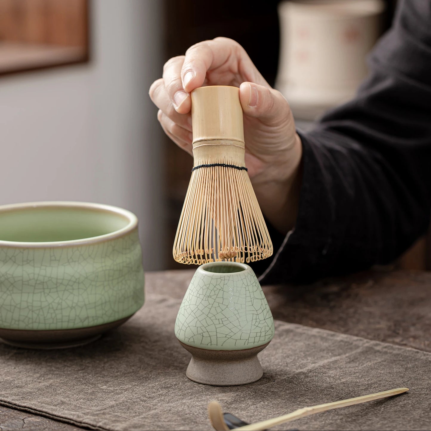 Matcha Ceremony Beginner Set Green Web