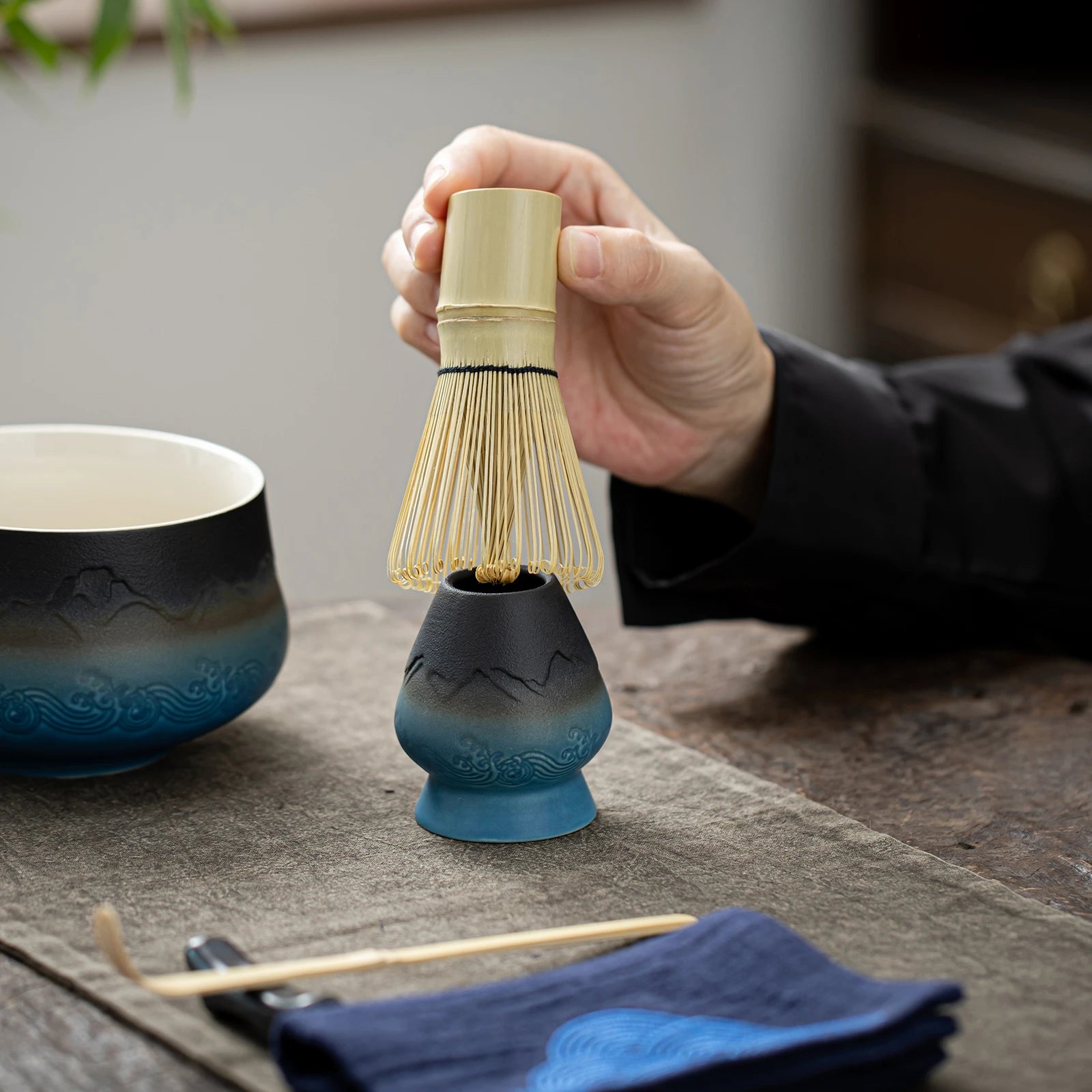 Japanese Matcha Ceremony Set S Series 9pcs/set Landscape Pointy Bowl