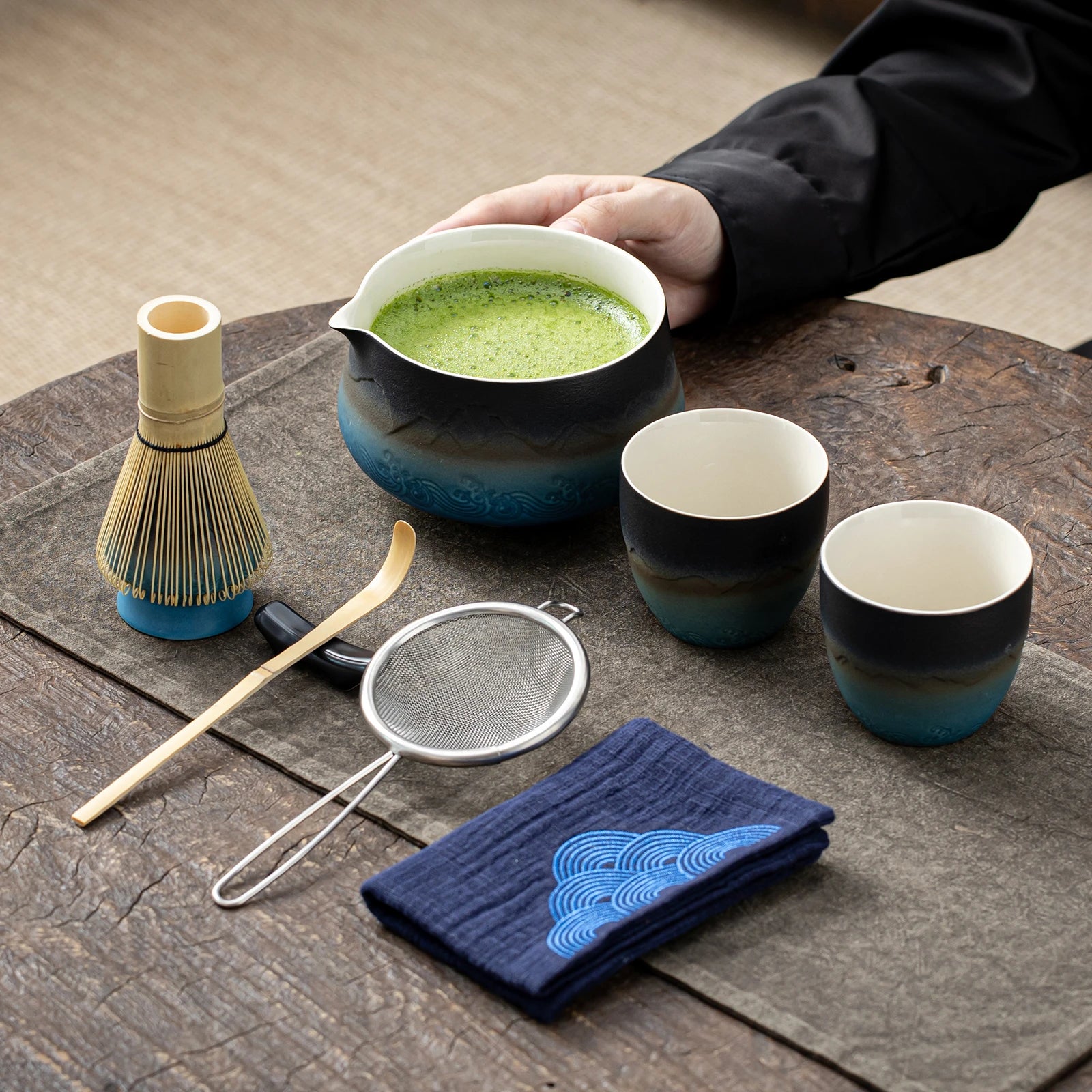 Japanese Matcha Ceremony Set S Series 9pcs/set Landscape Pointy Bowl