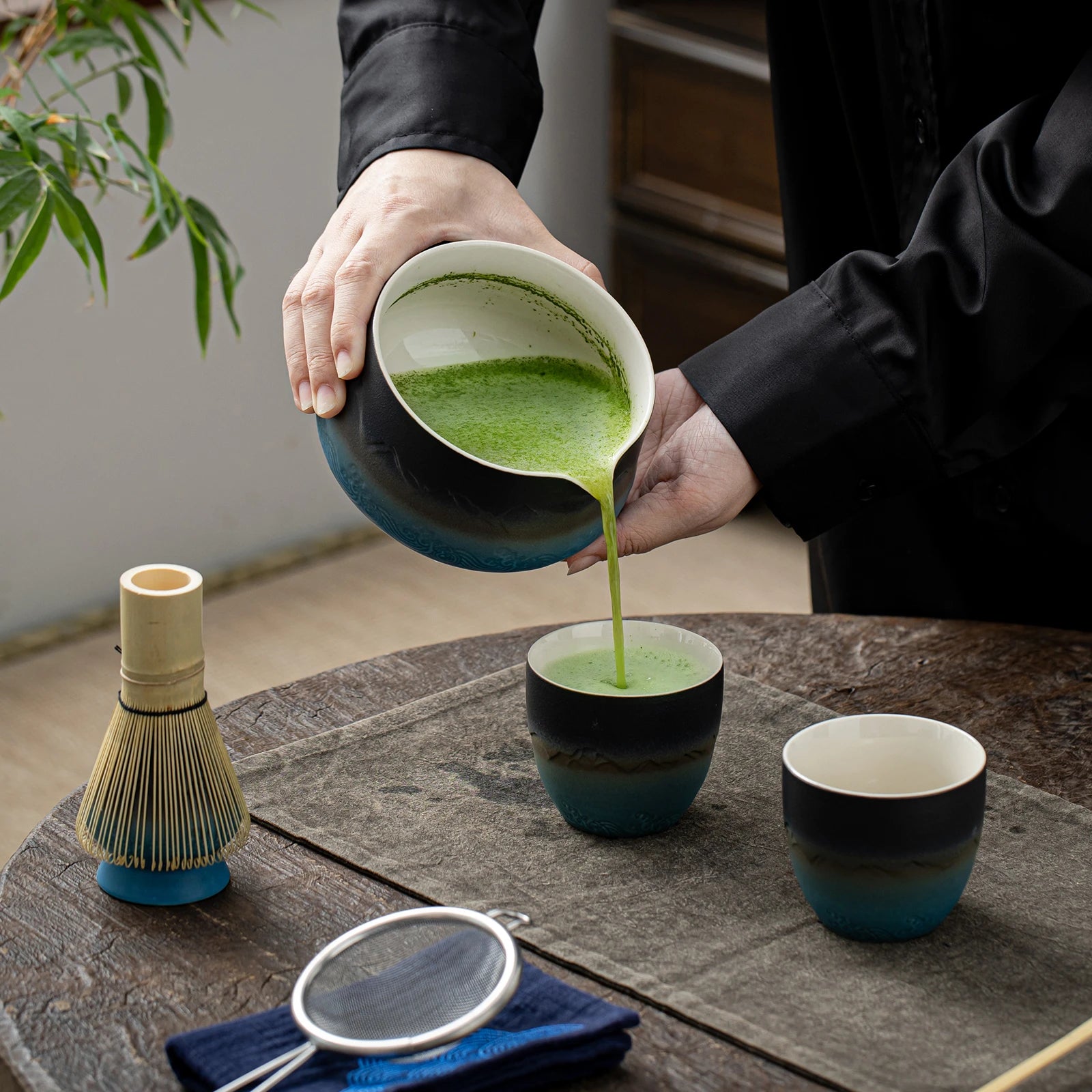 Japanese Matcha Ceremony Set S Series 9pcs/set Landscape Pointy Bowl