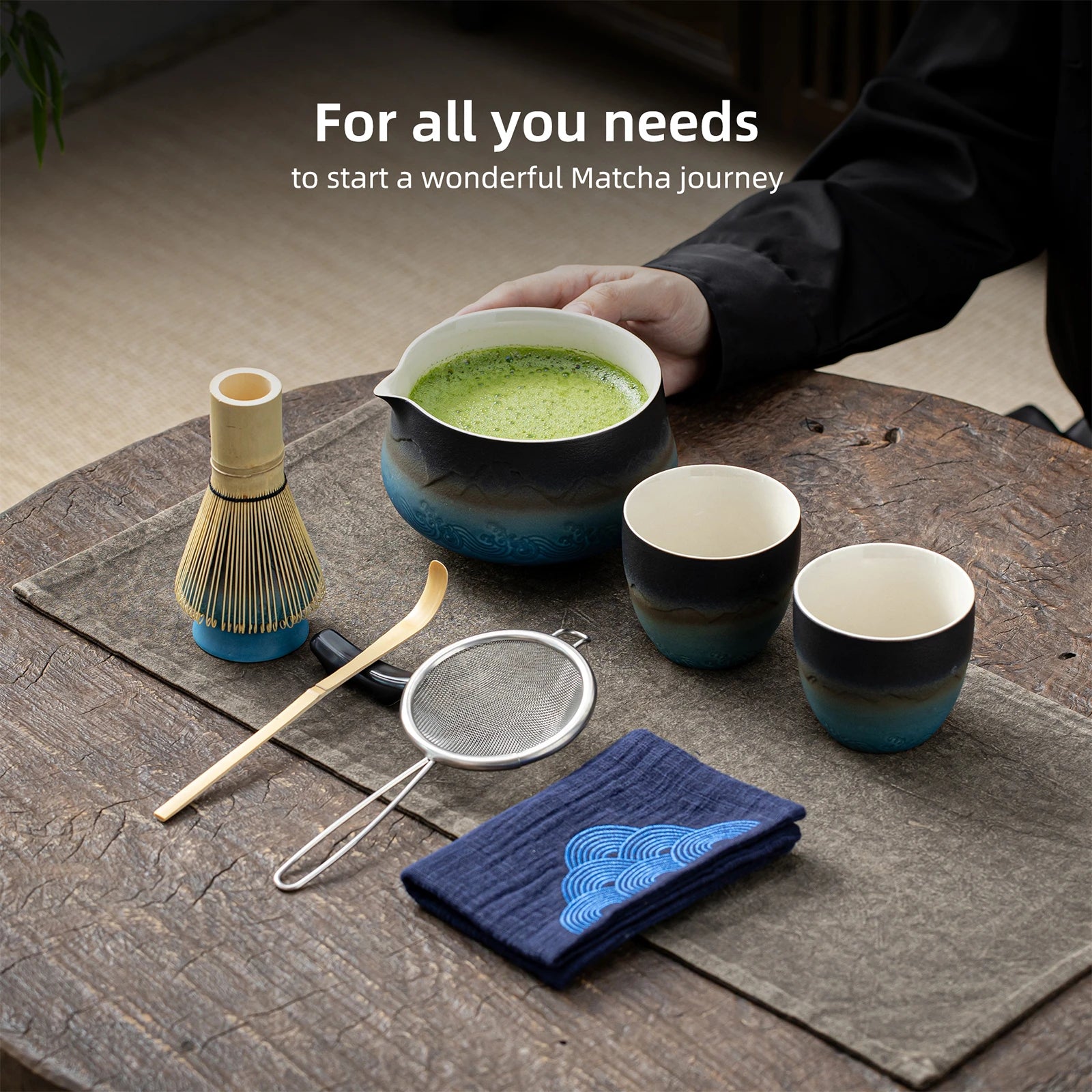 Japanese Matcha Ceremony Set S Series 9pcs/set Landscape Pointy Bowl