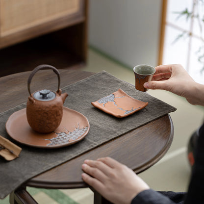 Ancient Script ZEN Cup Mat Earth Tone