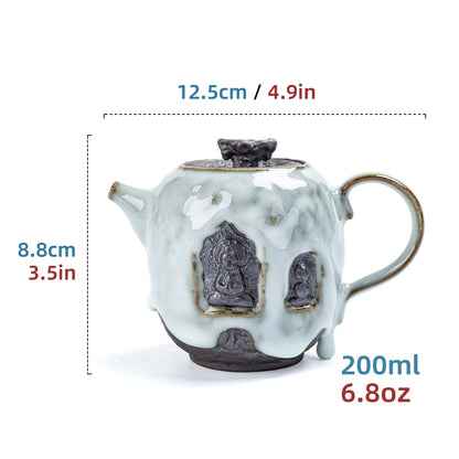 Dunhuang ZEN Tea Pot Pearl Drip Glaze 200ml