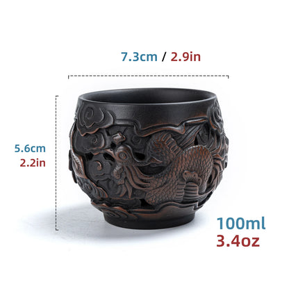 Phoenix Fretwork Teacup,100ml /3.4oz