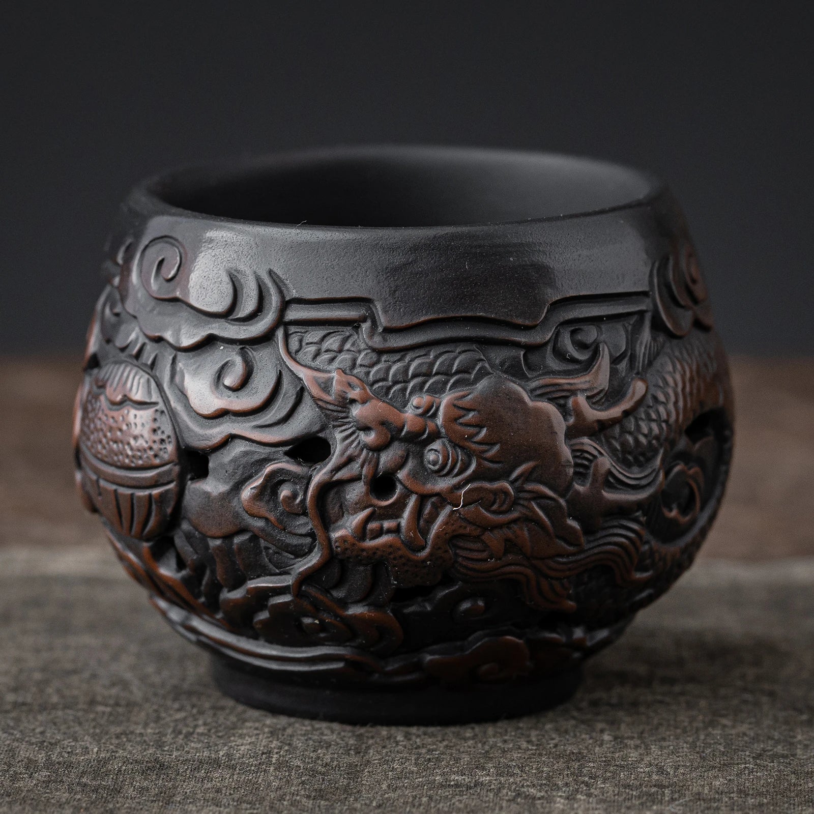 Dragon Fretwork Teacup,100ml /3.4oz