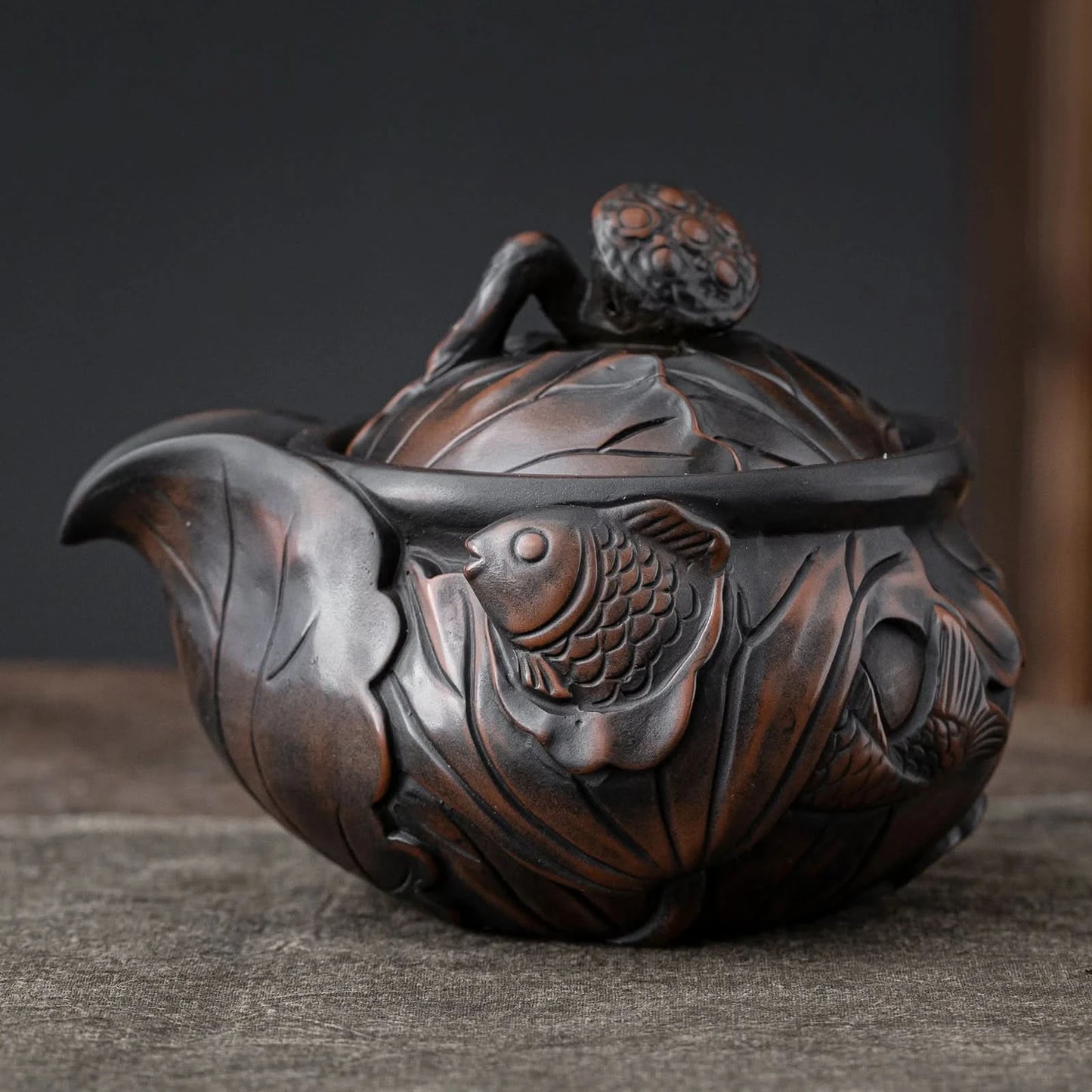 Dual-Fish Teapot,230ml /7.8oz