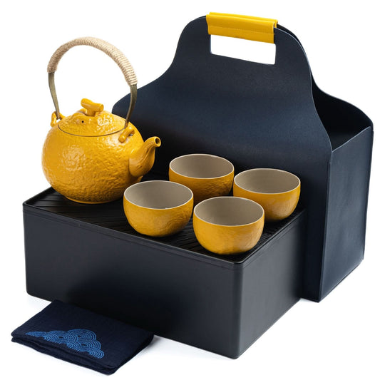 Complete Japanese Tea Set Travel Set Yellow