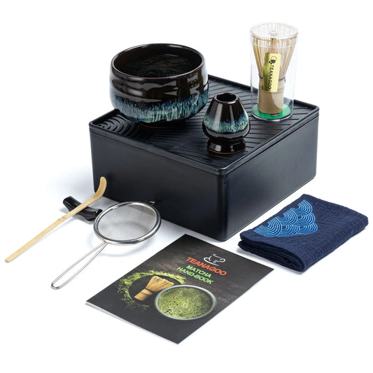 Matcha Set-Beginner Travel Set Skyfall with Leather Bag