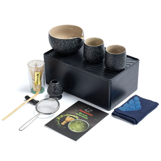 Matcha Set-Sharing Travel Set Obsidian with Leather Bag