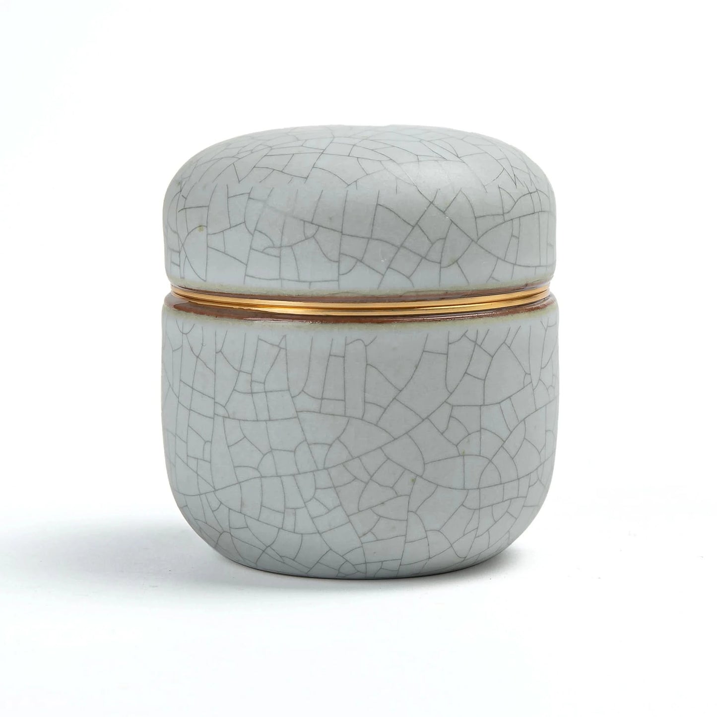 Tea Tin-Celadon Ceramic Tea Canister for Matcha Powder 18g White Web