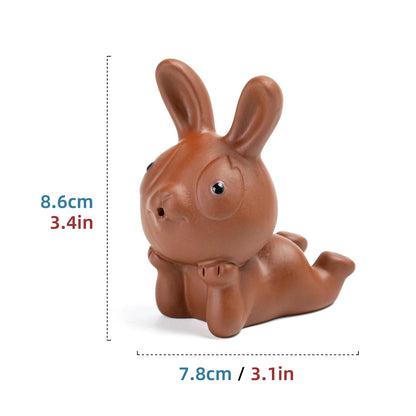 Adorable Rabbit Figurine Teapet Red