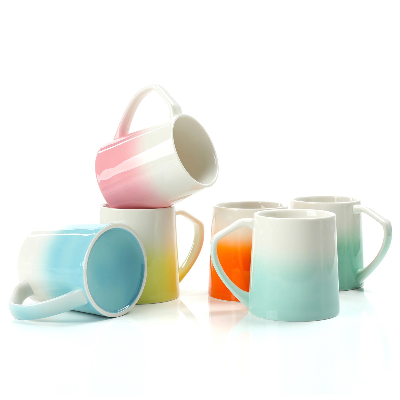  thexxlmug Coffee Mugs 16oz set of 6, Ceramics Coffee Cups for  Latte, Hot Tea, Cappuccino, Mocha, Cocoa Turquoise, Tea, Dishwasher, Oven,  Microwave safe, White : Home & Kitchen