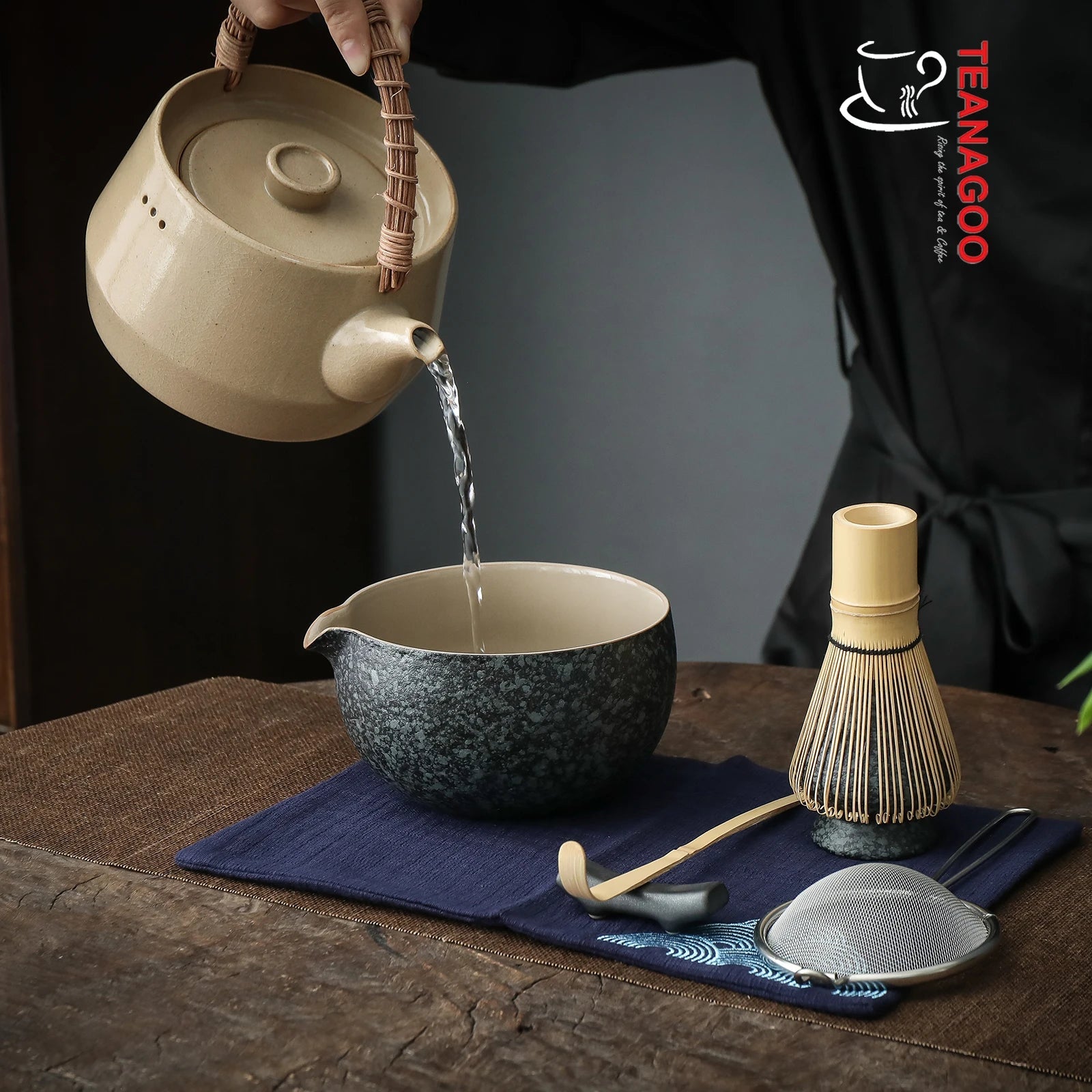 Japanese Matcha Tea Set Matcha Bowl Bamboo Whisk Holder Tray Matcha Set