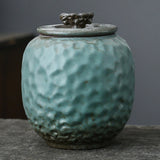 Handmade Celadon Ceramic Tea Caddy Canister Tea Accessory