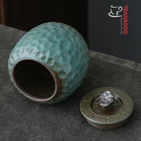 Handmade Celadon Ceramic Tea Caddy Canister Tea Accessory