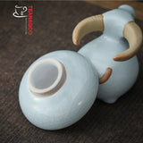 Handmade Tea Strainer and Holder Tea Set Creative Tea Accessories Ceramic Ruyao Teaware