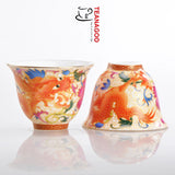 Porcelain Chinese Tea Cups, Dragon Phoenix, 50 ML / 1.8 OZ