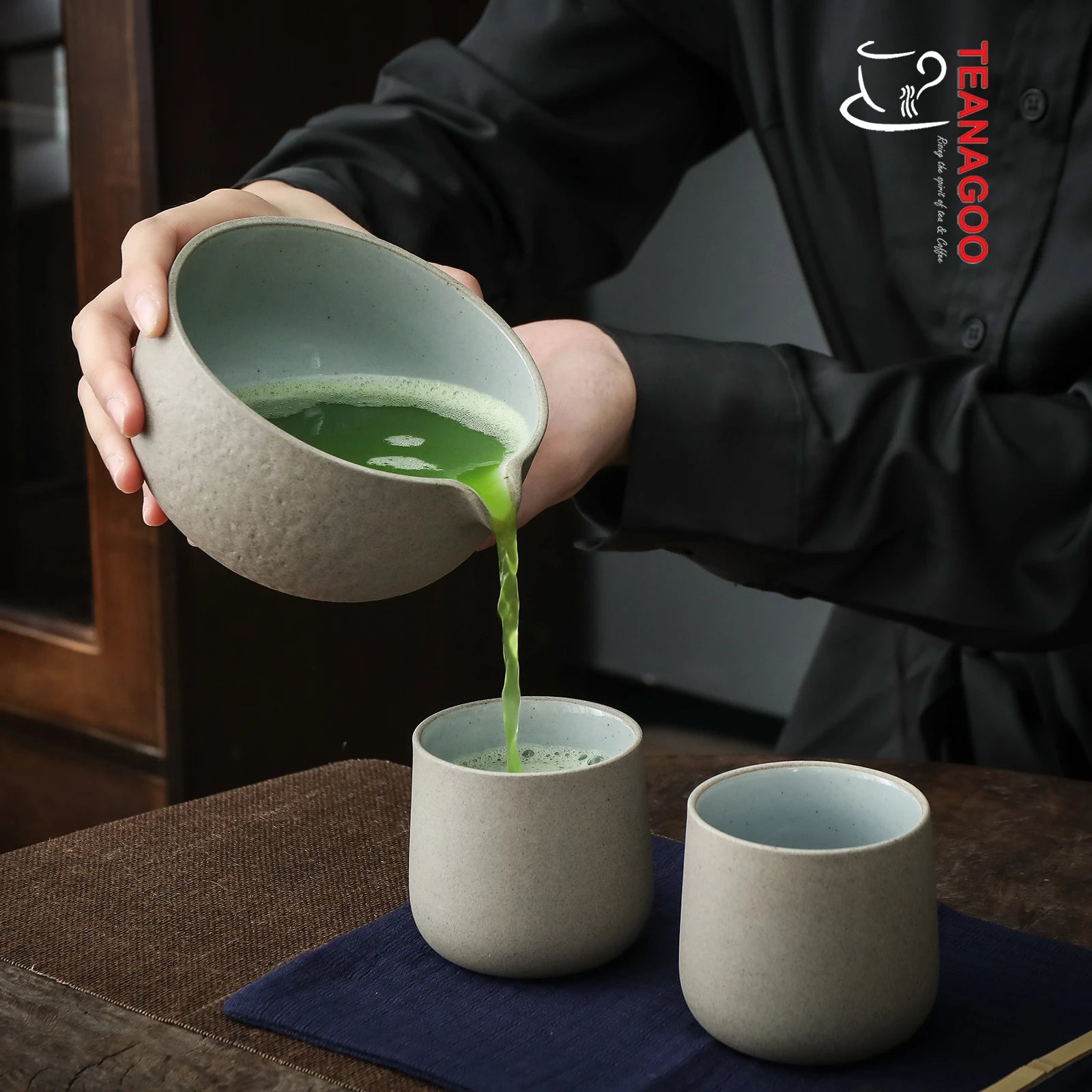 Artcome Japanese Matcha Tea Set, Bowl with Pouring Spout, Whisk, Tea Scoop,  Ceramic Whisk Holder, Matcha Powder Caddy, Handmade Matcha Ceremony Kit