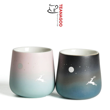 Elegant Moonlight Deer Double Walled Cup, 185 ML / 6.5 OZ - TEANAGOO