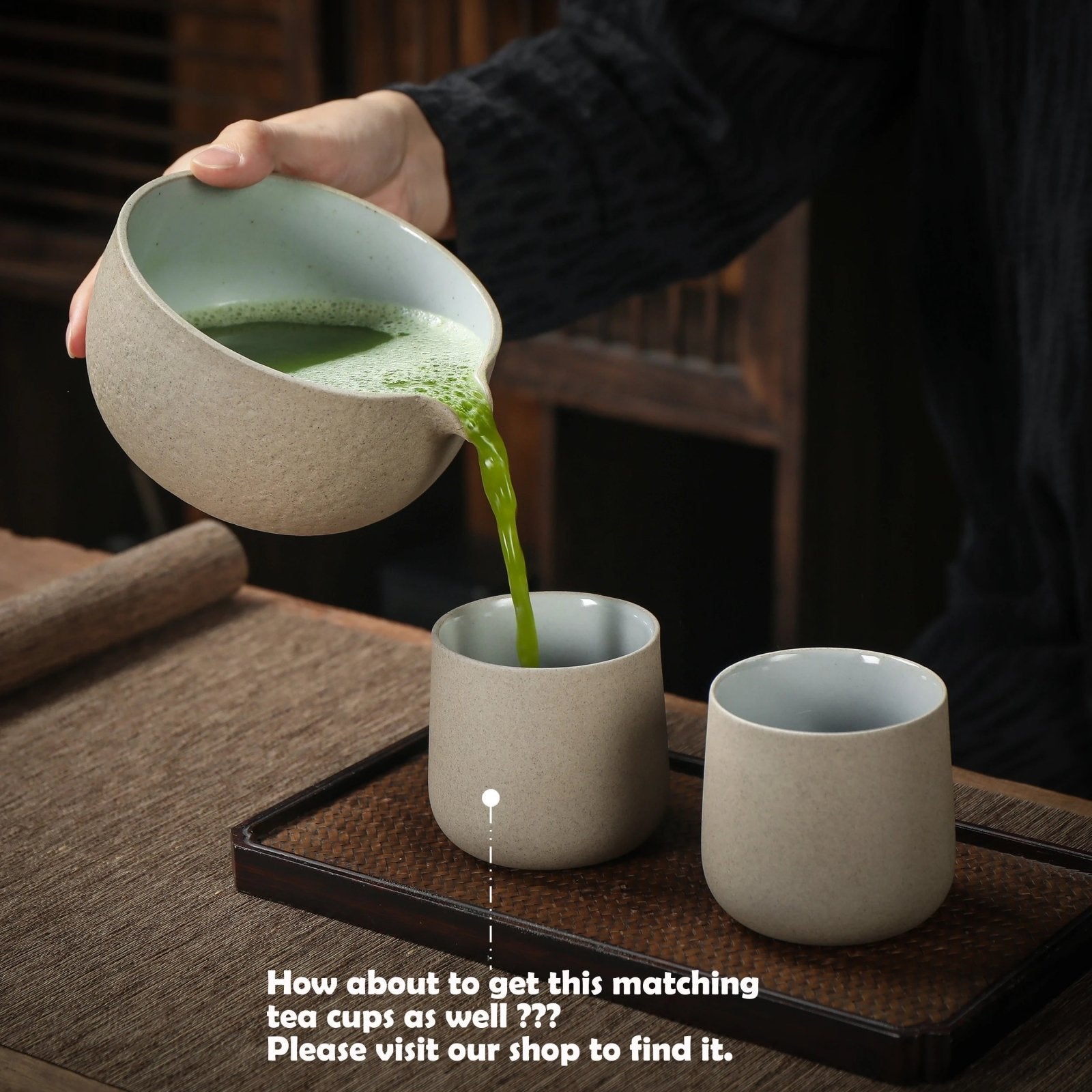 Japanese Matcha Ceremony Set, 8pcs/set with Paper Hand-Book, Bowl with Pouring Spout - TEANAGOO