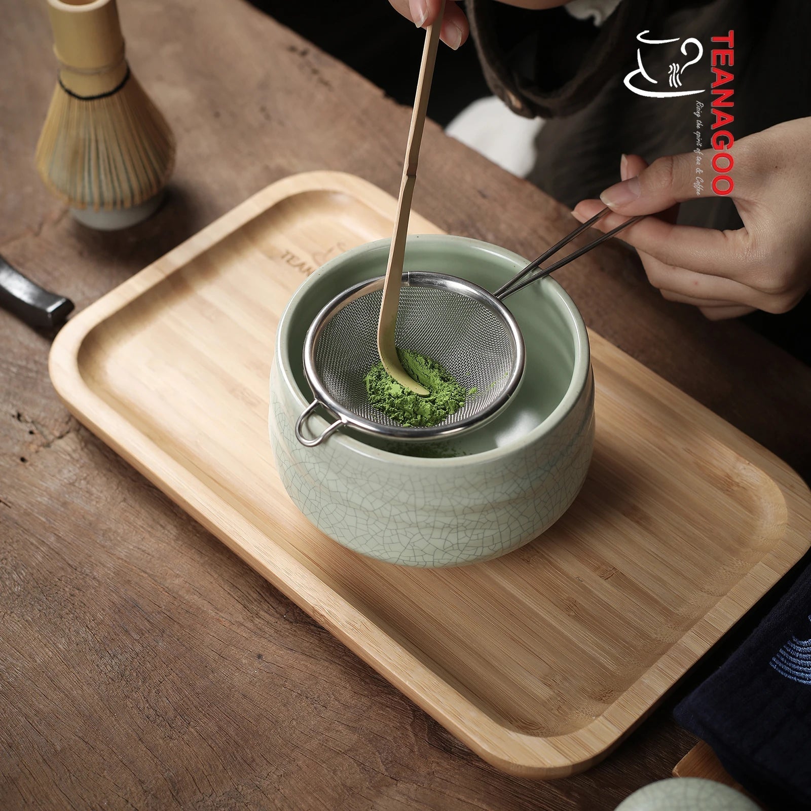 Luxury Japanese Matcha Tea Set with Bamboo Tea Tray & Canister, Various Color - TEANAGOO