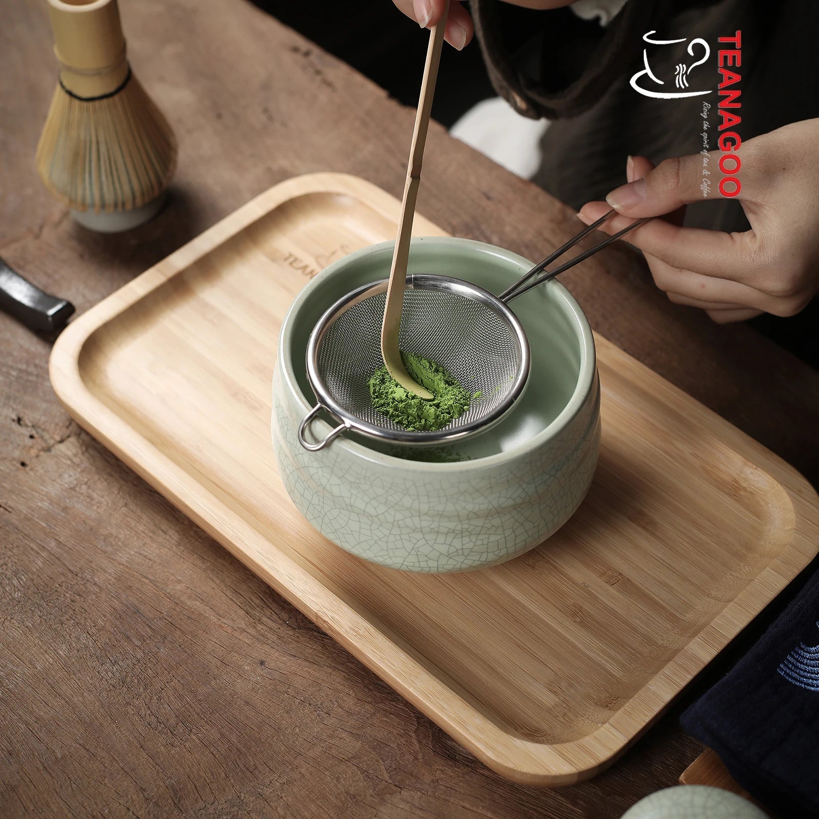 Japanese ceramic matcha set with a natural bamboo whisk – BotanaRX